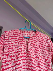 Red Printed Kurta