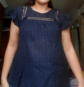 Marks &amp; Spencer Navy Blue Net Top -Everyday Wear