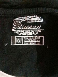 A Black And White Colour T-shirt for girls