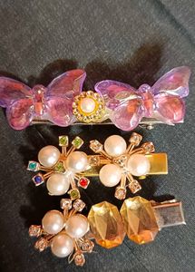 Pearl &amp; Rhinestone Hair Clips (Set of 2)