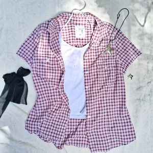 vinatge Printerest h&amp;m  red plaid shirt