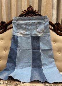 Denim Patchwork Skirt