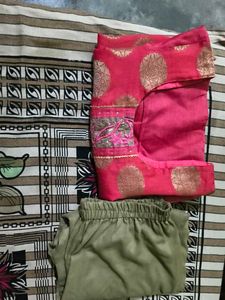 Pink &amp; Gold Kurta
