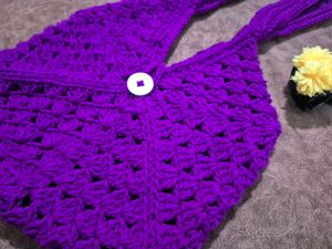 Purple Crochet Sling Bag