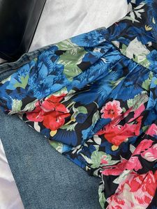 Floral beautiful neckline top