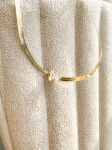 Butterfly Gold Herringbone Necklace