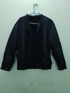 blue Sherpa-Lined Jacket