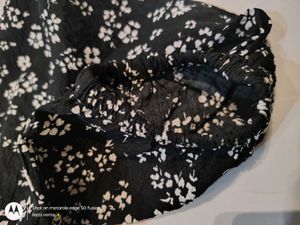 Black Floral Puff Sleeve Dress For Girls (11-12)