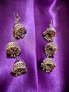 Silver Oxidize Earring