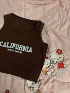 Brown California Crop Top
