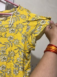 Yellow printed Top