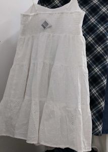 Korean White Midi Dress