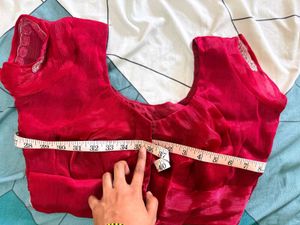 Red Handwork Jimmy Choo Fabric Saree