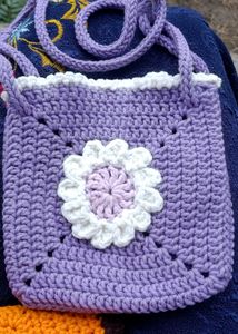 Handmade Crochet Flower Bag