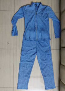 Sky Blue Embroidered Co-ord Set-Comfy Casual Wear