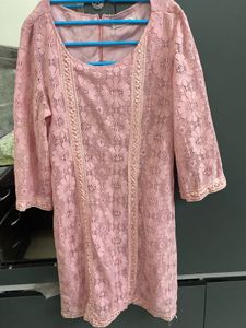 Pink Floral Lace Dress