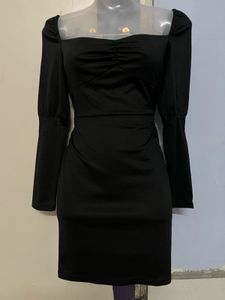 Pintrest Chic Black Long Sleeve Dress