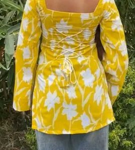 Yellow Floral Print Kurti