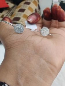 925 Sparkling Silver Cuff Bracelet With Hallmark