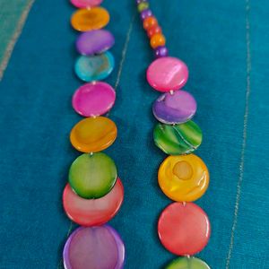 mother of pearl colorful necklace set