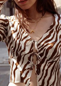 Women Animal Printed V-Neck Top