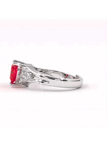 HALL MARK SILVER RED HEART RING