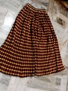 Vintage Plaid Midi Skirt