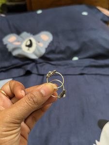 Oxidized Silver Toe Rings with Pearl