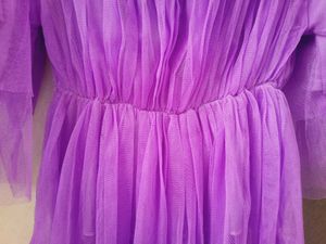 Purple Off-Shoulder Tulle Top