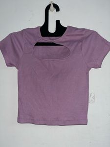 Cute Lilac Cutout Top
