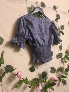 Floral Tie-Front Smocked Blouse