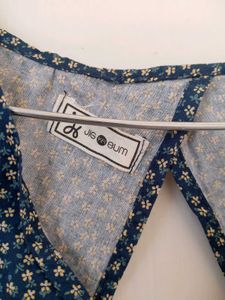 Branded Blue Tieup Crop Top.