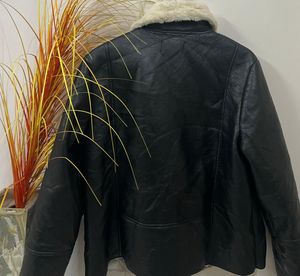 Reserved Faux Leather Shearling Jacket