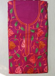 kashmiri Embroidery Woollen Unstitched Suit