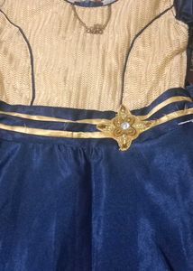 Elegant Navy &amp; Gold Party Dress