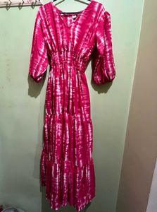 Pink Tie-Dye Maxi Dress