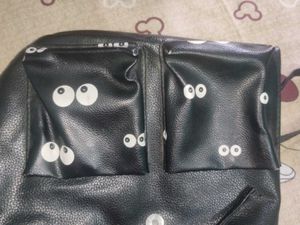 Leather Black Eye See You Backpack