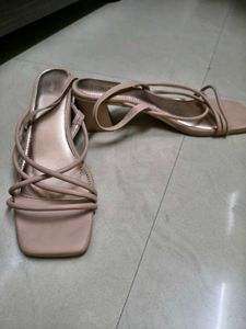 Elegant Nude Pink Heel Sandals