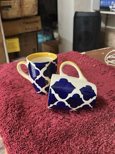 Patterned Ceramic Mugs (Set of 2)