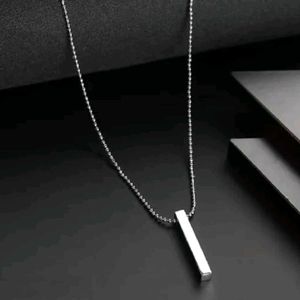 Silver Bar Pendant Necklace