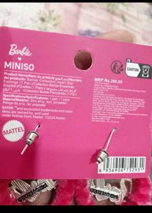 COMBO of Miniso Barbie Earrings And Coin Purse