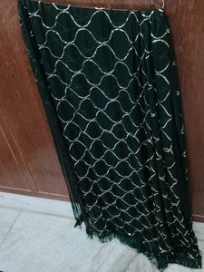 Green &amp; Gold Sequin Scarf