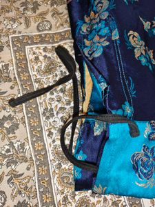 Blue Floral Lehenga Choli Set