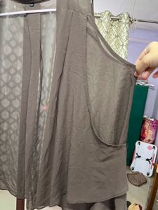 Brown Sheer Sleeveless Shrug