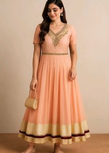 Elegant Peach Ethnic Dress