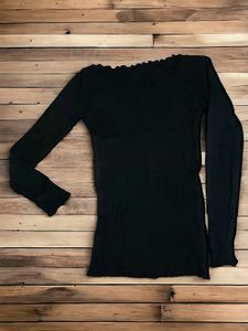 Black Boatneck T Shirt