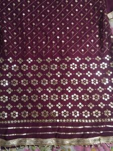 Purple Embellished Kurta with Plazzo