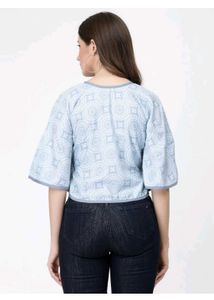 BlueTop &amp; Baby Pink Crop Top