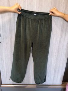 Comfortable Velvet Green Colour Pants