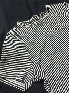 Ribbed T-shirt - Black/striped